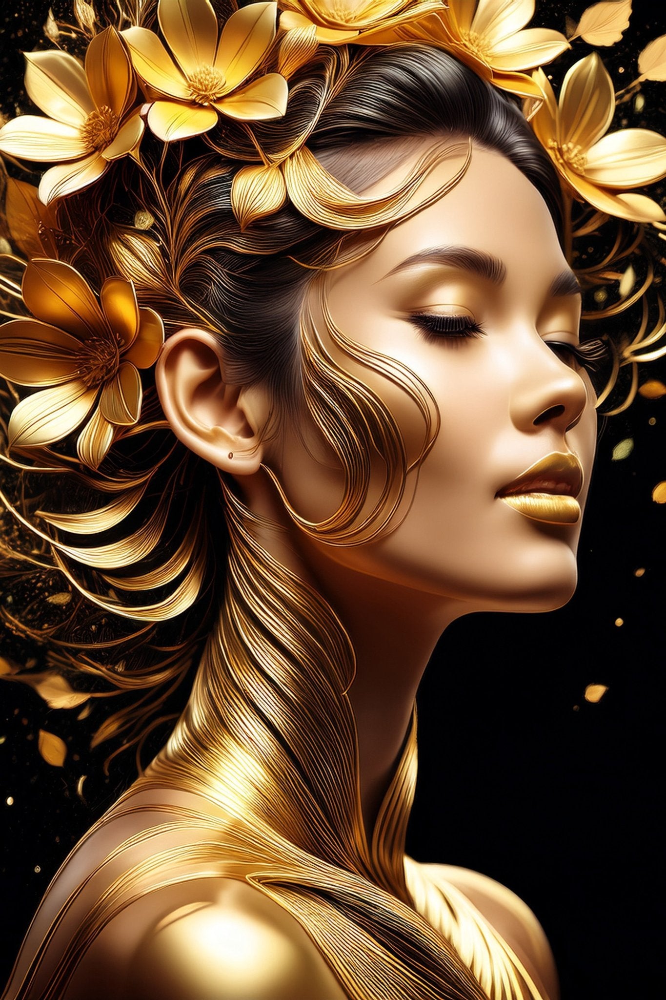 Golden women (1) - AFBEELDING AAN DE MUUR