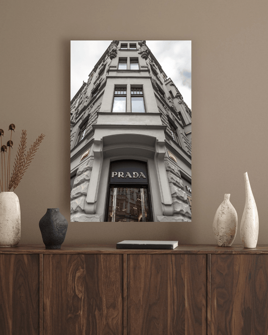 Prada winkel Plexiglas wanddecoratie - AFBEELDING AAN DE MUUR