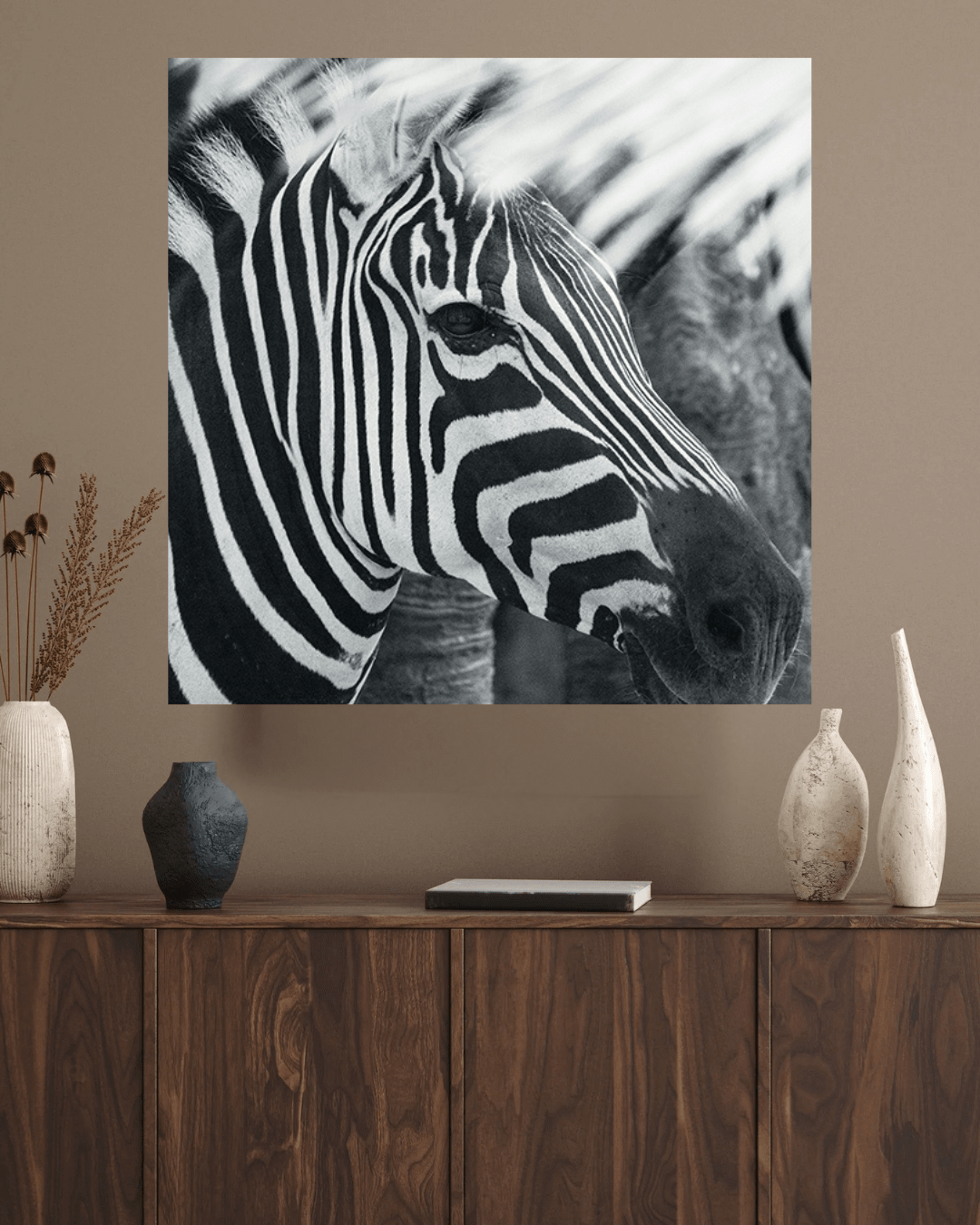 Zebra wanddecoratie plexiglas - AFBEELDING AAN DE MUUR