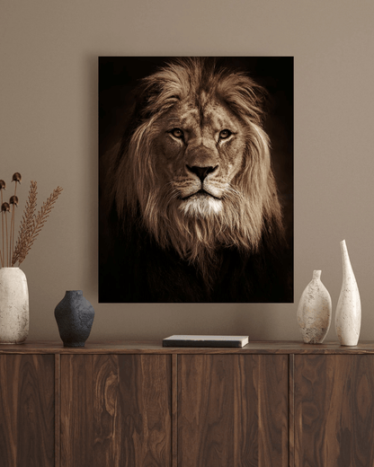 Leeuw wanddecoratie plexiglas - AFBEELDING AAN DE MUUR