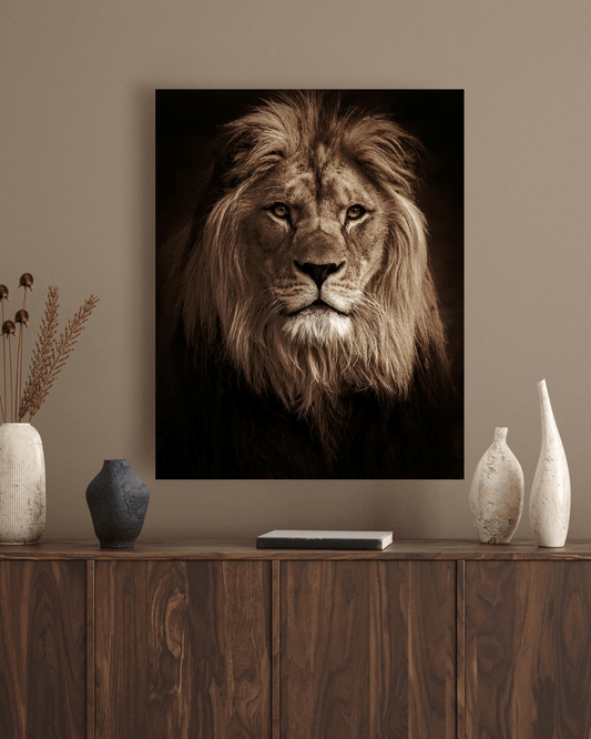 Leeuw wanddecoratie plexiglas - AFBEELDING AAN DE MUUR