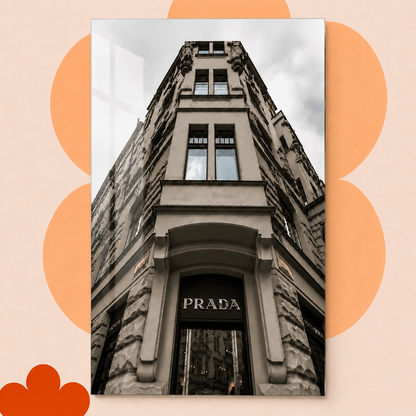 Prada winkel Plexiglas wanddecoratie - AFBEELDING AAN DE MUUR
