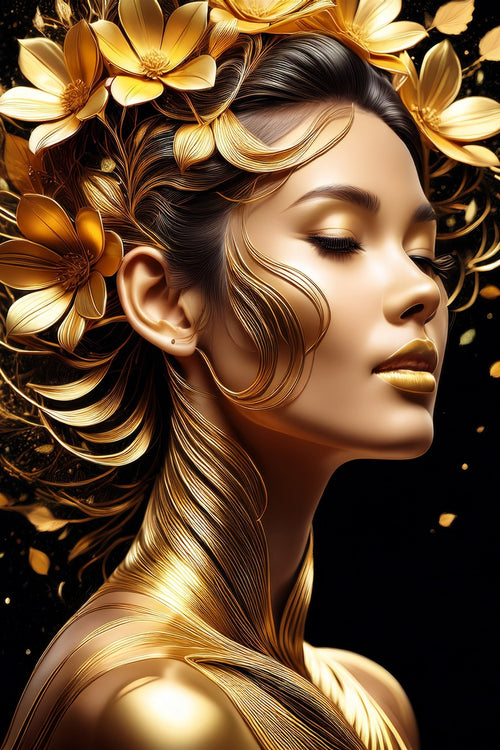 Golden women (1) - AFBEELDING AAN DE MUUR