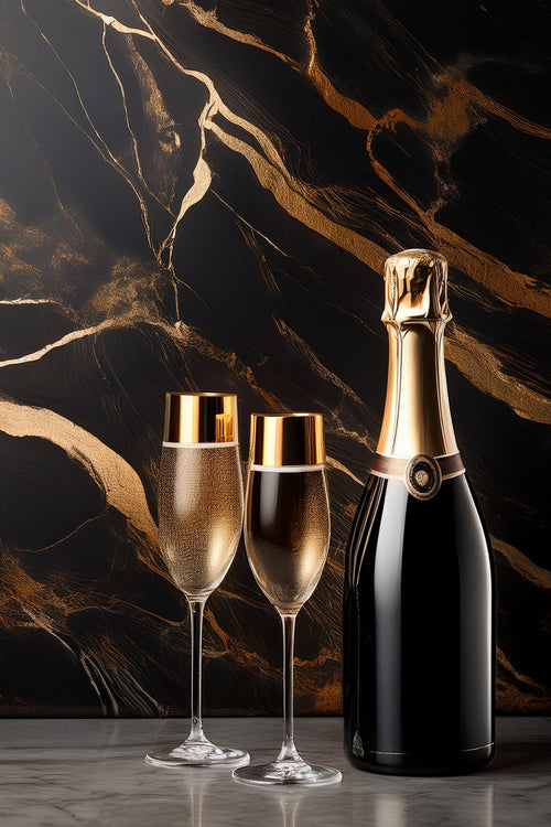 Champagne met fles - AFBEELDING AAN DE MUUR