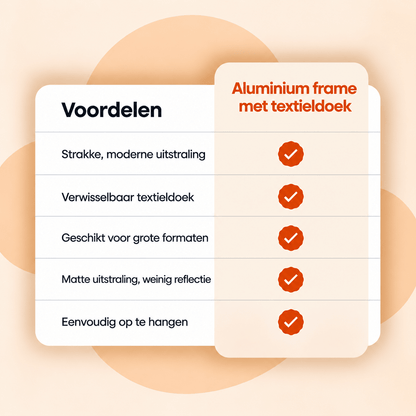 Aluminium frame met textieldoek - AFBEELDING AAN DE MUUR